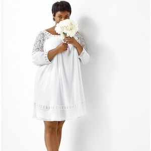 Lane Bryant 18/20 Lace Inset Peasant Dress